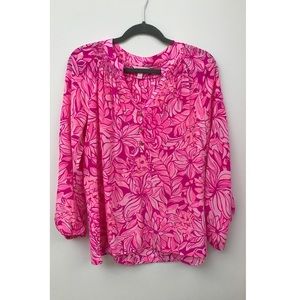 Lilly Pulitzer Elsa top- Pawsitive Cattitude